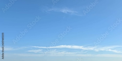 Cloudscape, Timelapse of beautiful blue sky with scattered wispy clouds on horizon, for wide background	