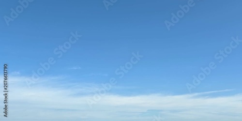 Cloudscape, Timelapse of Clear Blue Sky with Soft Hazy Clouds on Horizon for Minimal Background Design