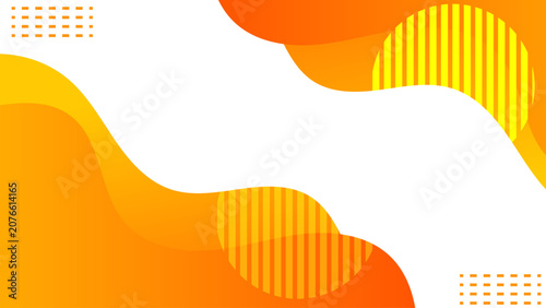 Abstract Orange Fluid Wave Background with Geometric Stripes and Modern Gradient Design 