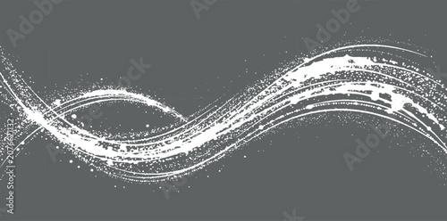 Abstract Black and White Water Wave Background Vector with Flowing Curved Lines and Liquid Ocean Splash Pattern Design Illustration