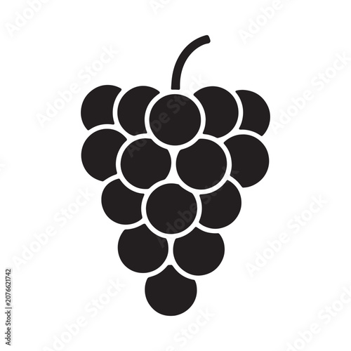 Bunch of grapes silhouette a black and white graphic design element