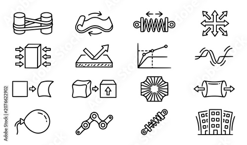 Canvas Print Professional Elasticity Outline Icon Collection Editable Flexibility Vector Illu