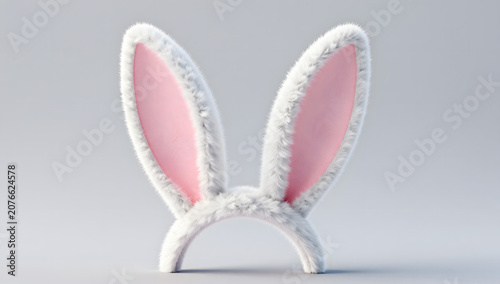 Fluffy Bunny Ears Headband: Adorable, fuzzy bunny ears with pink insides, perfect for Easter celebrations or costume parties, adding a touch of whimsy to any festive occasion.