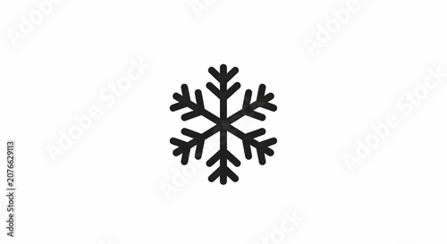 Minimal black silhouette icon, simple flat vector, bold black shape, no gradients, no shading black snowflake icon on a, flat icon style