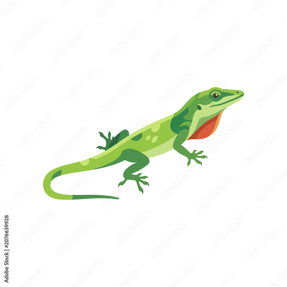 Fototapeta premium The Image Is A Digital Illustration Of A Green Lizard The Lizard Is Facing