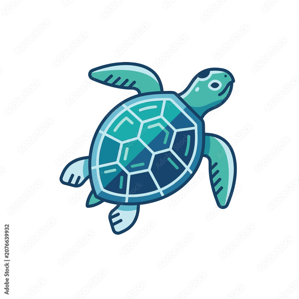 Obraz premium The Image Is A Digital Illustration Of A Sea Turtle The Turtle Is Shown In