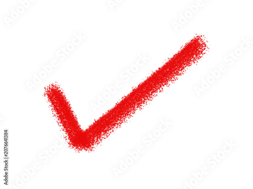 Red check mark symbol isolated on transparent background