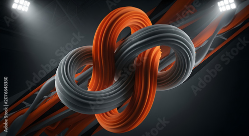 Intertwined Cables in Dark Spotlight