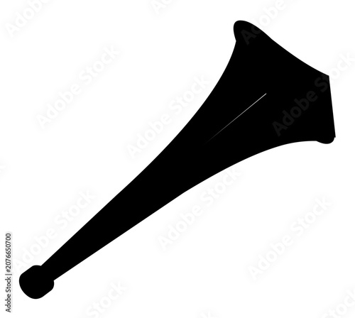 Clean flat vector line icon showing a vuvuzela noisemaker, useful for football supporter materials, match day posts, and cheering themes.