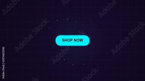 Animated Shop Now Button with Pulsing Particle Effect for Digital Marketing