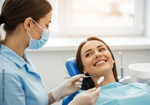 Paciente recibiendo tratamiento dental en clínica moderna