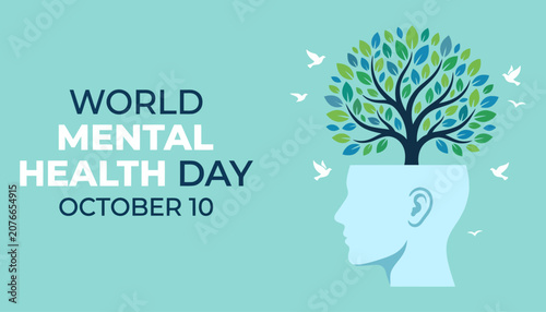 World mental health day awareness graphic