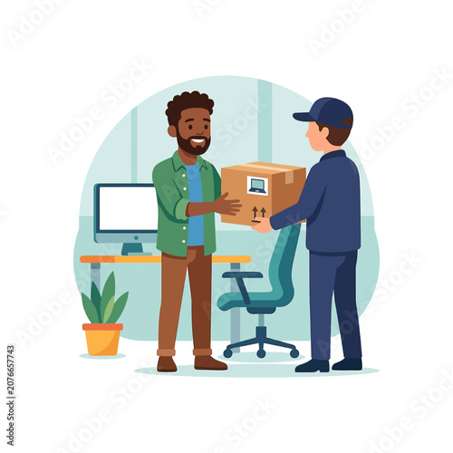 The Image Shows Two Men In An Office Setting The Man On The Left Is