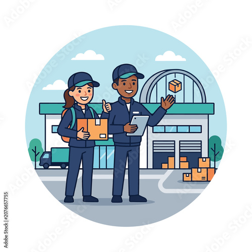 The Image Shows Two People A Man And A Woman Standing In Front Of A