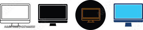 Φωτογραφία Four distinct styles of computer monitor icons set for design