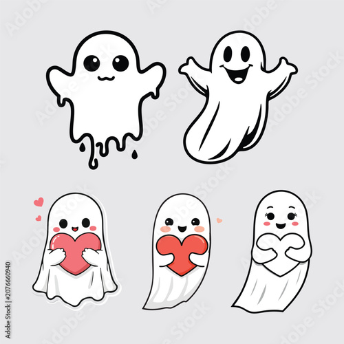 Halloween monsters spooky ghost