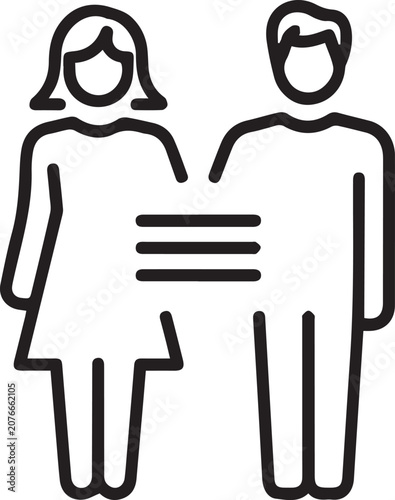 Foto Equitable relationships linear icon