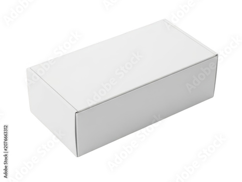 Empty white cardboard box isolated on transparent background