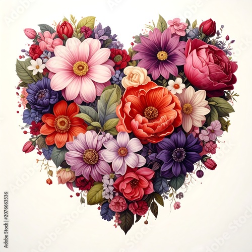 Vibrant mixed bouquet of spring garden flowers in full bloom.