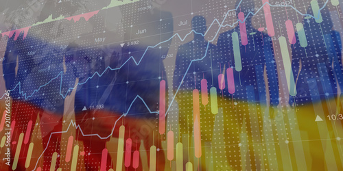 Fotografie Financial Trading Analysis for Stock Market and Ukraine Russia War Impact