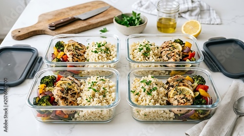 Meal prep containers, healthy food storage, glass containers, kitchen organization, meal planning