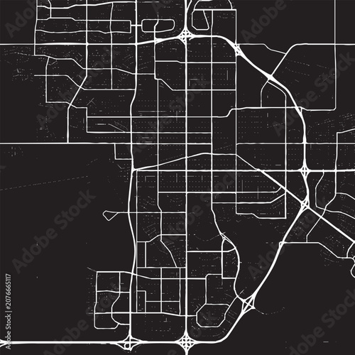 Fotografie A detailed Regina Saskatchewan in Canada map illustration displays streets and r