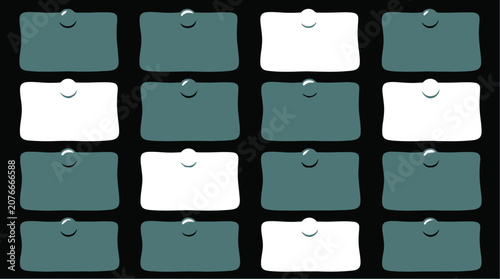Teal and white sticky notes on.