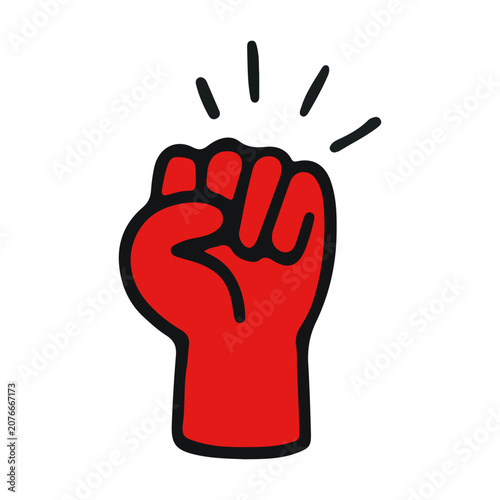 hands clenched love heart red color pose gesture. indonesian independence day. 17 august doodles 