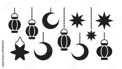 Fotografia Islamic hanging decorations set