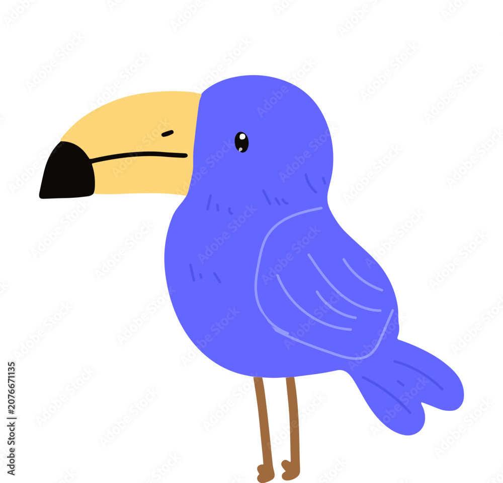 Fototapeta premium Purple bird animal cartoon. vector design