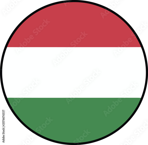National Identity Symbol Of Hungary In Circular Design
