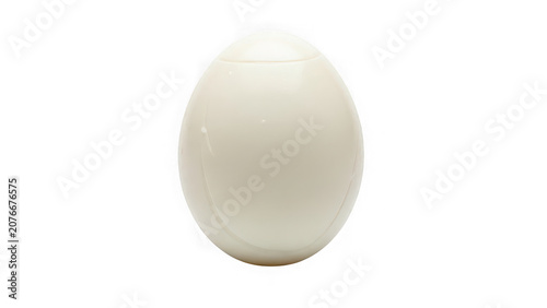 Single white egg isolated on transparent background
