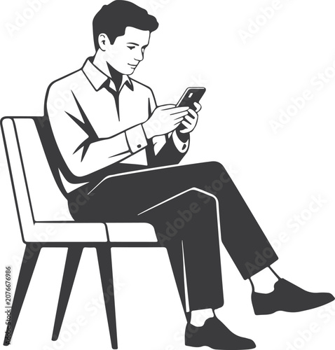 Young Man Engaged In Mobile Communication