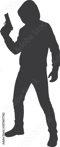 Armed Secret Agent Standing In Tactical Pose