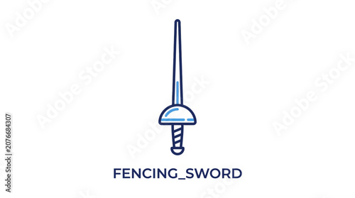 Foto Fencing sword with long thin blade.