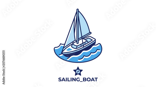 Sailing boat on the water surface.