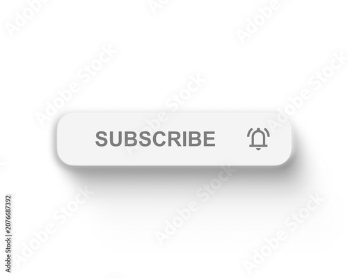 Grooved Neumorphic Subscribe Button Vector Set with Notification Bell, Cursor, and Like Icons for Social Media, Video Streaming, and Modern Web Interface Design
