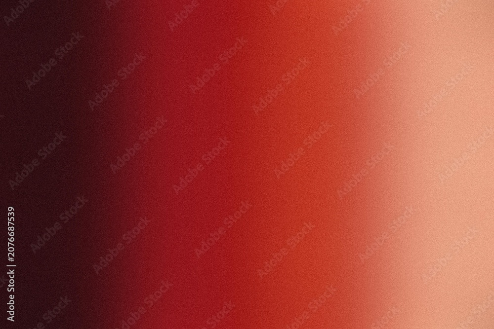 Fototapeta premium Smooth color gradient background, transitioning from dark, maroon to vibrant, red and soft, peach with a, fine grainy texture, across the surface