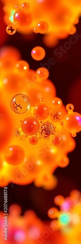 Confocal microscopy image of lipid nanoparticles interacting with vitamin molecules in a simulated gut environment, ||confocal microscopy, particle size distribution