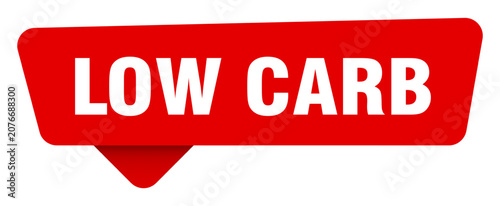 Photos low carb red sticker isolated on transpatent background