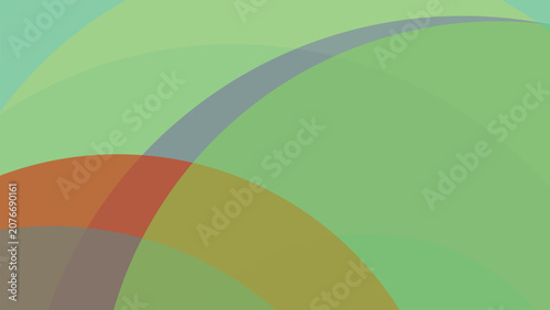 Abstract background, with overlapping curved, shapes in shades, of light green, orange, and grey, for artistic projects