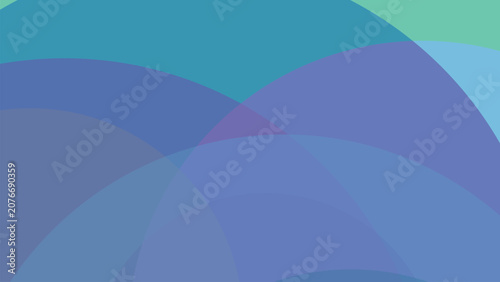 Abstract background, featuring overlapping curved, shapes in shades, of blue, teal, and light green, for clean projects
