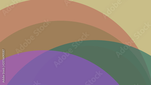 Abstract background, featuring overlapping curved, shapes in muted, tones of beige, orange, brown, green, and purple for projects