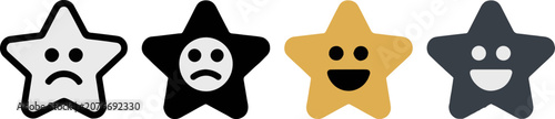 Fotografie Star rating feedback icons expressing different moods and sentiment levels with