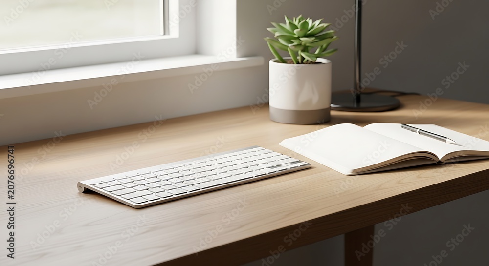 Fototapeta premium Modern home office workspace desk setup.
