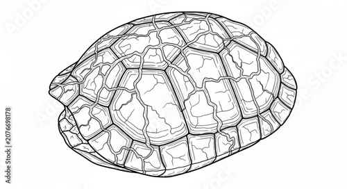 Obraz na plátně Illustration of a Turtle Shell with Scutes Pattern