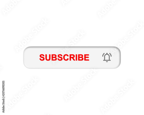 Grooved Neumorphic Subscribe Button Vector Set with Notification Bell, Cursor, and Like Icons for Social Media, Video Streaming, and Modern Web Interface Design
