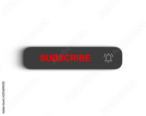 Grooved Neumorphic Subscribe Button Vector Set with Notification Bell, Cursor, and Like Icons for Social Media, Video Streaming, and Modern Web Interface Design