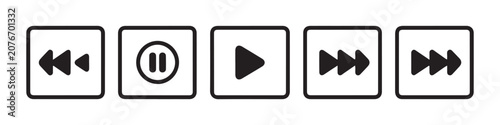 Fotografie Playback media player button set for interface of application