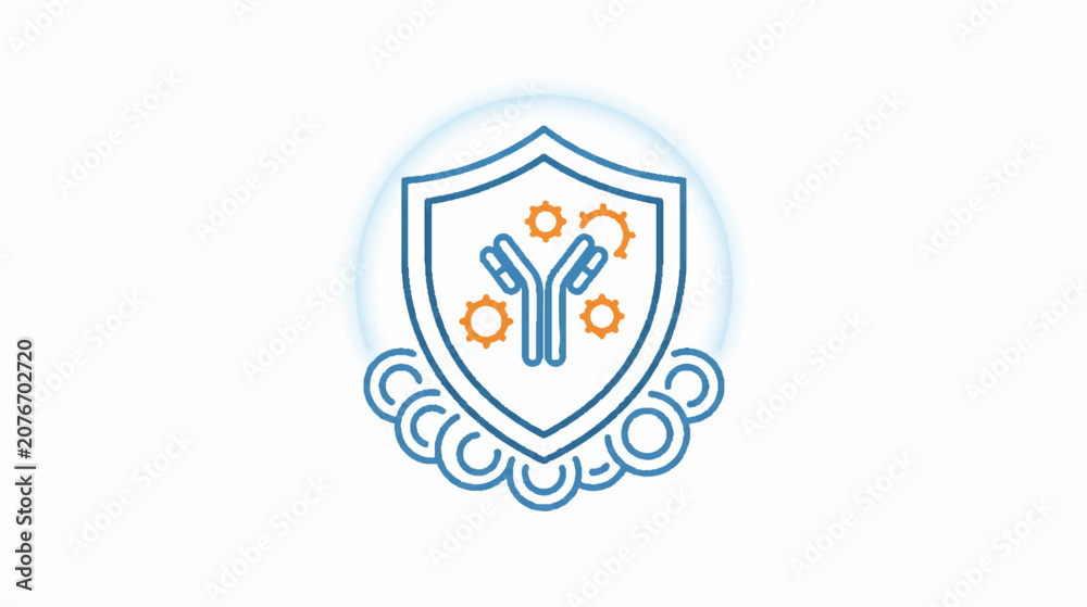 Obraz premium Antibody Immune System Protection Shield Vector Icon representing Medical Defense and Vaccination